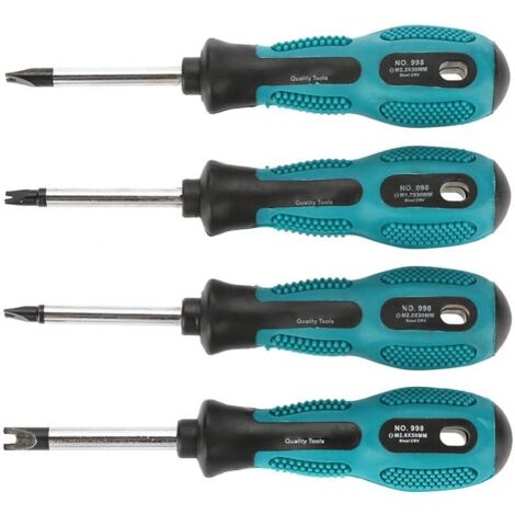 4pcs / Set Tournevis Embouts de Tournevis U Fourche magnétique vis rainurée conducteur CR-V Multi Function Tool Kit Main (1/5)