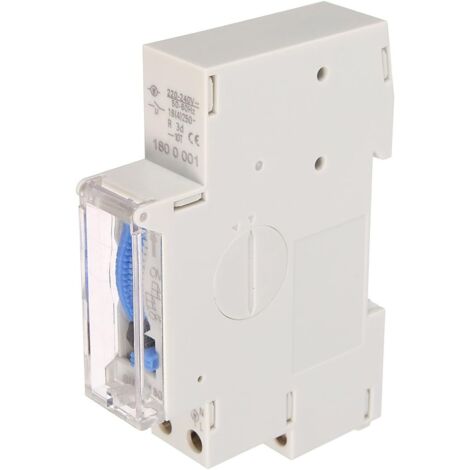 Minuterie mécanique de 24 heures Minuterie minimale de 15 minutes Montage sur rail Batterie intégrée, SUL180a AC220-240V Gris - SUL180a AC220-240V Gris. (1/5)