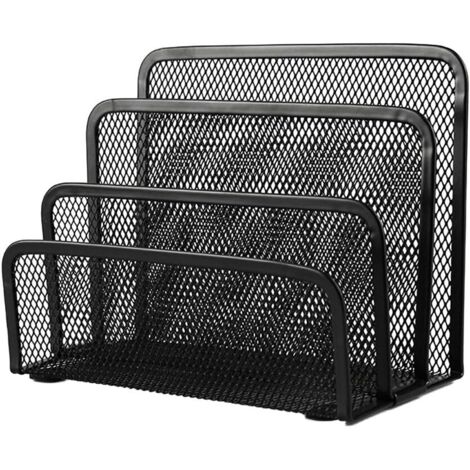 DIY Corbeille à lettres en métal mesh Support de Dossier Porte-magazines en maille métallique Trieur sur Table Porte Document Étagère 3 Couches d'Organisateur de Rangement