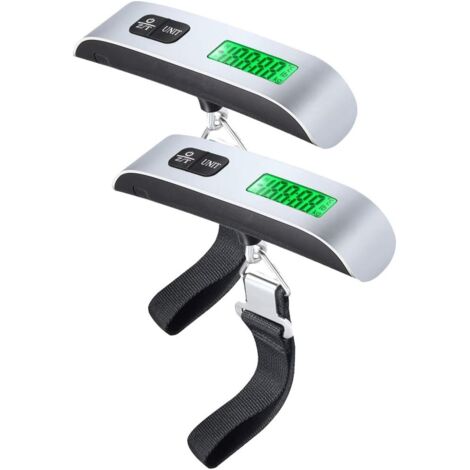 Pèse Bagage Électronique, Pese Valise de Voyage, Balance Numérique Portable, Peson de Voyage digital, Max 50kg, LCD Rétro-clairé / Fonction Tare pour Poste, Usage Domestique, Lot de 2 (1/5)