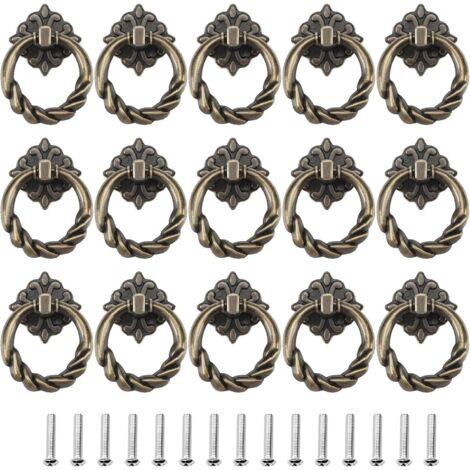15 Pièces de Poignée de Porte Poignée de Tiroir de Porte Poignée de Tiroir Poignée d'armoire en Bronze pour Meubles de Cuisine Porte de Tiroir d'armoire (1/5)