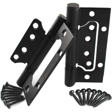 Lot de 2 charnières de porte invisibles à roulement à billes en acier inoxydable résistant à la rouille se déplace facilement et silencieusement – 10,2 cm (noir)