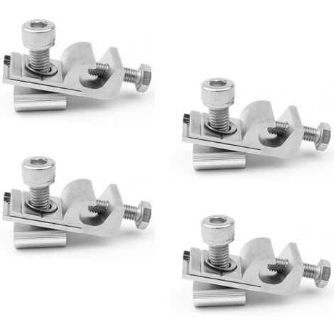 Aougo – Support de montage de panneau solaire en aluminium – Pinces oeillets de terre – Installation rapide – Résistant aux UV et à la corrosion
