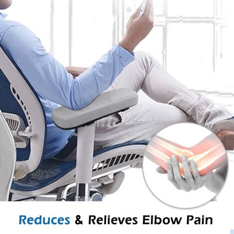 Lot De 2 Coussins D'accoudoirs Nivofu - Mousse Mémoire De Forme - Housse Lavable - Pour Chaise De Bureau, Gaming, Fauteuil Roulant Soulage Coudes Douleur
