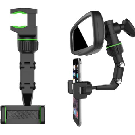 Support Téléphone Voiture, Support de Téléphone pour Voiture Rétroviseur, Support de Téléphone Universel Rotatif 360 Degrés, Support pour Siège Arrière de Voiture pour Tous Téléphones (1/5)