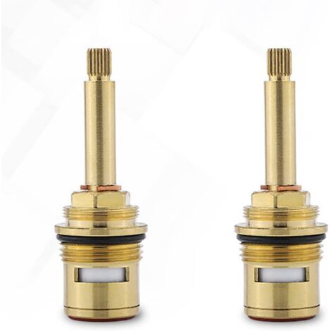 2Pcs Vannes De Robinet En Céramique En Laiton, Cartouches De Robinet De Rechange(Rouge + Bleu)