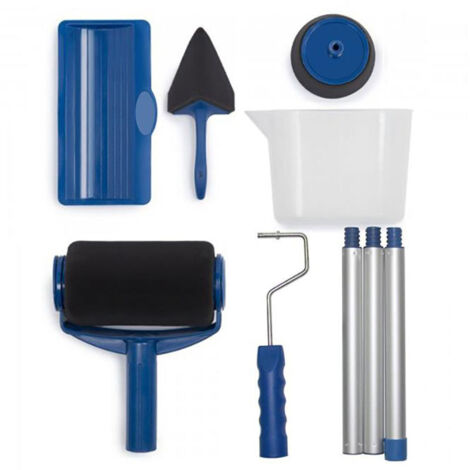 Rouleau à peinture sans couture Paint Roller Set Runner Pro pour la peinture de murs, portes, planchers, plafonds, Toit ou autre grande surface, pas de préparation, pas de désordre (6 pièces) (1/2)