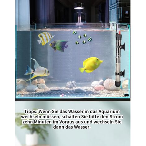 Chauffage D’aquarium 100W Vertical – Thermostat Intégré, Ventouses, Pour Eau Douce Et Salée - 3