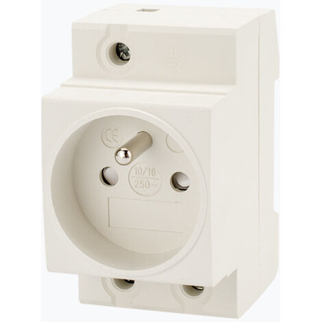 Disjoncteur différentiel TrIPhasé - Disjoncteurs électriques - Tableau électrique - Coffret Electrique Prise modulaire - Prise Tableau électrique - Prise De Courant Modulaire 2P+T 10/16A [Classe énerg (1/3)