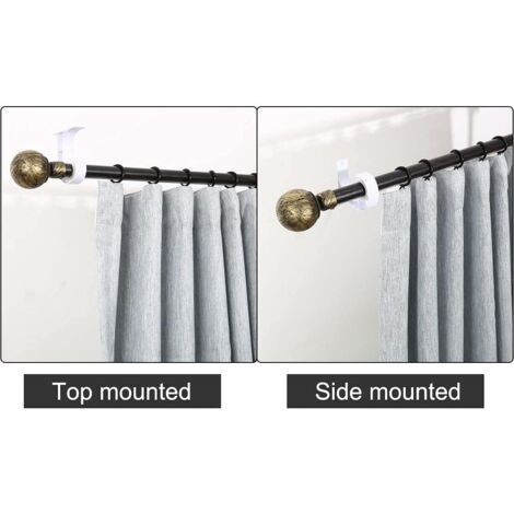TOKPLNU Lot de 4 supports de tringle à rideaux auto-adhésifs sans perçage, supports de tringle à