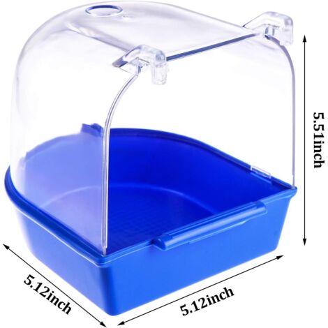 Baignoire Pour Perruches Portable 18,5 X 14,5 X 14 Cm - Mangeoire Et Douche Suspendue Pour Oiseaux, Facile à Nettoyer