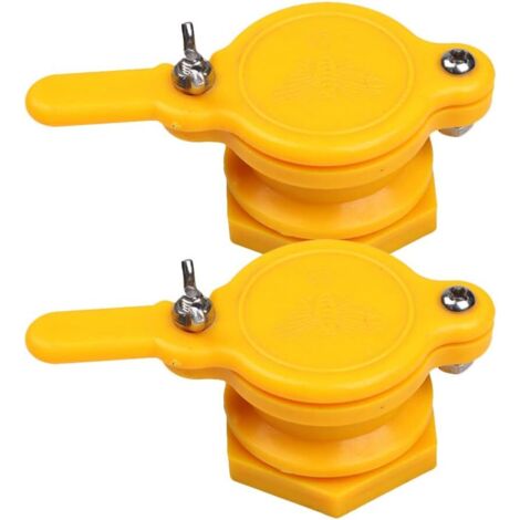 2 pcs Miel Gate Valve robinet Extracteur de miel Apiculture Bottling Outil Bee Gardant Fournitures Miel robinet Outil Apiculteur équipements,44mm (Jaune)