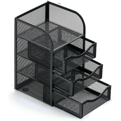 Boîte de rangement de bureau, boîte de rangement pour bureau, école, maison, fournitures quotidiennes, porte-stylo en fer forgé (1/5)