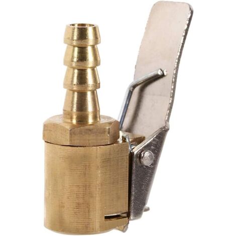 Auto Voiture Pneu gonfleur Valve connecteur Air Chuck Laiton 6mm/8mm Clip Pince connecteur Adaptateur(6mm-Or)