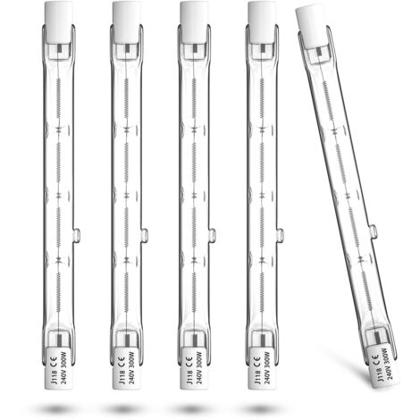 R7s 300W Ampoule Halogène 118mm - Linear Halogen Floodlight Warm White 2800K, pour lampes de sécurité, éclairage paysager, Pack of 5