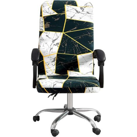 Housse de Chaise de Bureau, Démontable Elastique Simplissime Style Housse avec motif géométrique pour Fauteuil de Bureau Extensible Protection pour Chaise d'ordinateur(L) (1/5)