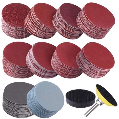 200 Pièces Disques de Ponçage 50mm Disques Abrasifs Grain 80 180 240 320 400 600 800 1000 2000 3000 pour Meulage Fraisage Gravure (1/5)