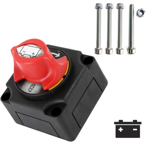 Isolateur de batterie 12-48 V - Coupe/Arrêt de batterie - Interrupteur de déconnexion pour bateau, voiture, petit yacht, camping-car, camion, camping-car, véhicule utilitaire (1/5)