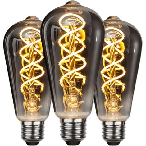 Aougo – Ampoule LED E27 vintage 4W – Économie d'énergie – Filament jaune – Lumière chaude pour chambre, café, restaurant, bar – Lot de 3