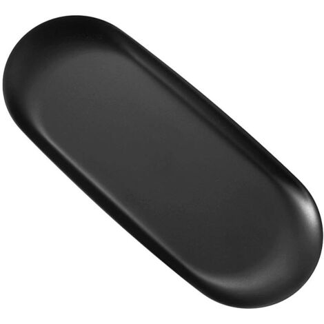 Ensemble d'outils pour bougies parfumées noircies - Plateau ovale décoratif en acier inoxydable pour clés artisanales, noir (1/3)