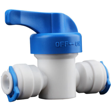 Vanne d'arrêt en ligne de 6.4 mm pour système de filtre à eau à osmose inverse，1/4”