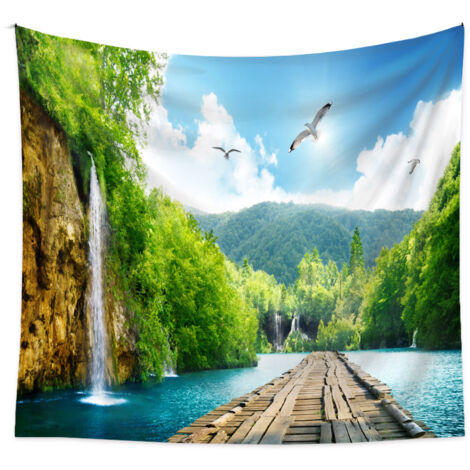 Tapisserie pour Chambre esthétique tenture Murale décoration Tissu Art forêt Tapisserie 150130 (1/5)