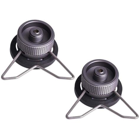 2 PCS Adaptateur de poêle de Camping en Alliage d'aluminium Portable léger à Fermeture Automatique Adaptateur de gaz de Camping Convertisseur pour Cartouche de Butane à vis Cartouche de gaz (1/5)