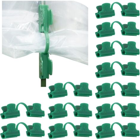 12Pcs Pinces de Jardin Pinces à Ressort  Pinces de Jardin à Double extrémité Pinces de Serre,Outils de Jardinage Clips de Plantes pour Le Support d'extension de Plantes de Saison de Jardin (1/5)