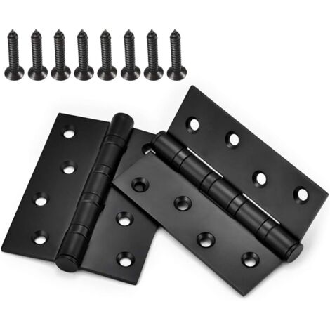 2 pièces charnière fenêtre charnière porte de l'armoire charnières vis connecteurs en acier inoxydable roulements à billes avec vis(noir,10075mm) (1/5)