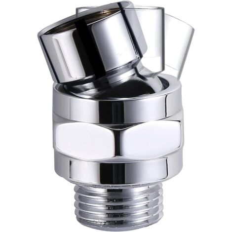 Rotule Pivotante en Laiton Réglable, Connecter à Bras de Douche, Pivotant RéGlable D'angle de TêTe de Bras de Douche à Rotule en G1/2 Laiton Chromé (1/5)