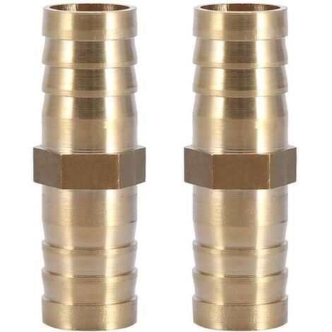 Connecteur Droit Barbelé, Adaptateur de Tuyau Droit Bidirectionnel Laiton Raccord de Tuyau Raccord de Jonction Tube Raccord 14mm(14mm 2pcs) (1/5)