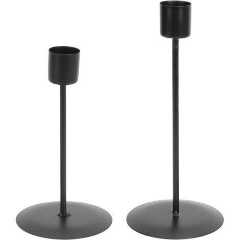 Bougeoirs, Bougeoirs à Tête Unique Déco Vintage pour Bars pour Cafés pour Mariages(Le Noir) (1/5)