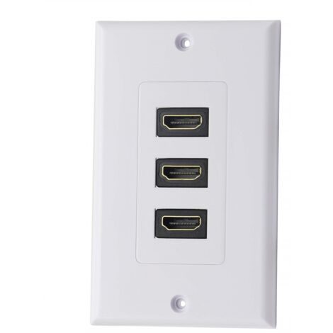 Aougo – Plaque murale 3 ports HDMI 2.0 – Support 4K 60Hz – Connexion audio/vidéo – Installation facile pour cinéma maison (1/5)