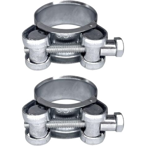 Lot de 2 colliers de serrage renforcés pour tuyau en acier galvanisé 32-35 mm (1/5)