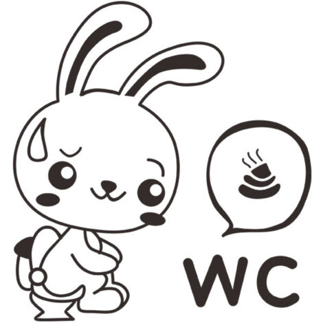 Cartoon Lapin Toilettes Stickers WC drôles Stickers muraux pour Cartoon Animale Salle de Bains Décoration (1/5)