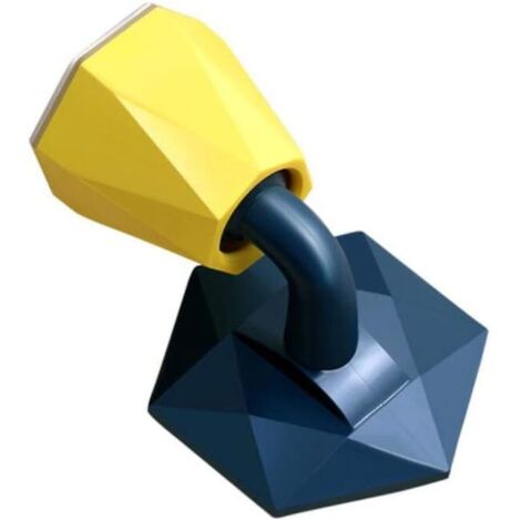 Butée de porte en silicone en forme de losange avec ventouse - Sans perforation - Autocollant de protection contre le vent(bleu)