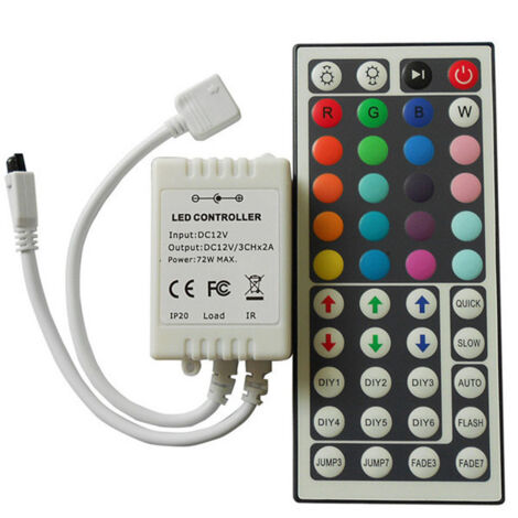 44 Key Touches IR Remote Control Télécommande Sans Fil, 12V 6A Controller Contrôleur pour Bande de RGB LED