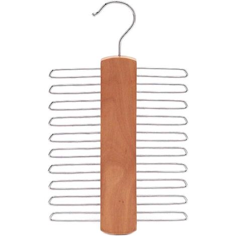 Cintre à Cravate En Bois Pour Garde-rob Rangement Pour Porte-cravates De Ceinture Porte-cravates Et Porte-ceintures Cintres Ceinture Rack Organisateur Pour écharpes, Ceintures,crochet Pivote à 360° (1/5)