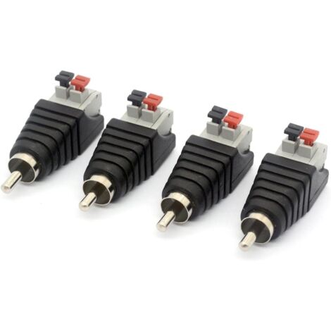 Connecteur d'alimentation pour caméra de vidéosurveillance - Pour haut-parleur audio et vidéo - Connecteur RCA mâle vers connecteur AV 2