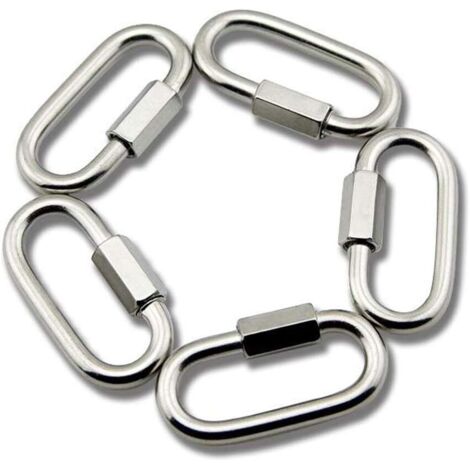 M6 Maillon Rapide en Acier Inoxydable D Forme Mousqueton Maillons de Chaîne 5pcs