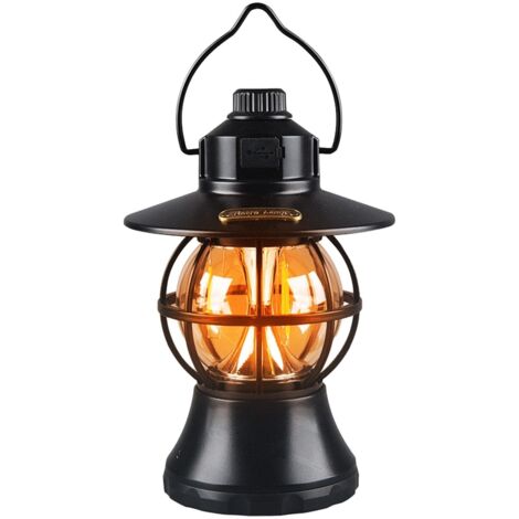 Lanterne Torche Vintage Rétro En Aluminium - Lampe De Poche Camping - Neuve