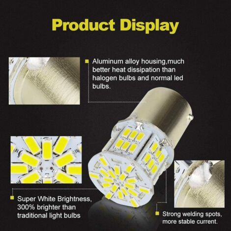 Defvnsy P21W 1156 BA15S Ampoules LED, Super Brillant Chaud Ampoule 12-24V Pas de Polarité 1141 Defvnsy P21W 1156 BA15S Ampoules LED, Super Brillant Chaud Ampoule 12-24V Pas de Polarité 1141