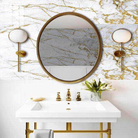 Lot De 20-400 Carreaux Adhésifs Effet Marbre Pour Mur - Décoration Cuisine Salle De Bain