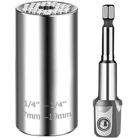 Clés à Douille Universelle,Multifonction Outil à Main,douille universelle,petit et portable utilisé dans l'industrie automobile, la maison, la fabrication (7-19 mm)