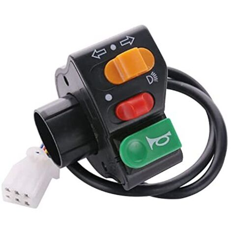 Bouton Moto Phare,LED Moto Interrupteur Guidon Bouton Moto On/Off 3 en1,clignotant moto led, éTanche Klaxon,Phare Antibrouillard,Multifonction Bouton Éclairages et Composants (1/5)