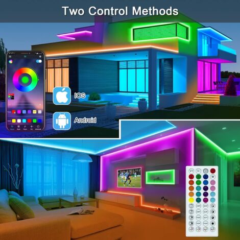Ruban LED TV 3m Bande Lumineuse RGBIC avec Télécommande USB App