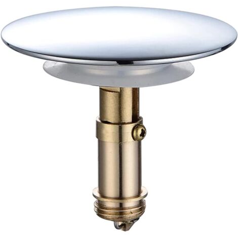 Bouchon éVier Bouchon Vidange Universel Baignoire Bouchon Vidange pour Baignoire MéTal 66 Mm, Bouchon Universel, pour éVier, Douche, Baignoire, en Laiton Durci avec Une Finition ChroméE, Antirouille