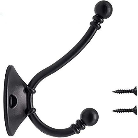 8 pièces plus grand crochet mural Vintage crochet à chapeau en métal crochet rétro pour porte-manteau salle de bain cuisine,Le noir(96mm60mm34mm) (1/5)