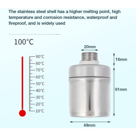 Valve De Contrôle De Niveau D'Eau Automatique Robinet à Flotteur Acier Inoxydable 304 - Idéal Pour Réservoirs, Piscines & Tours D'Eau