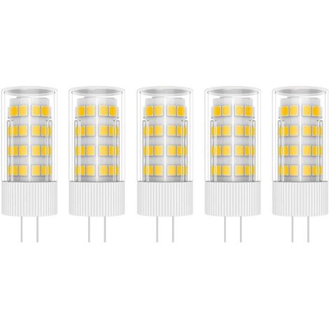 5X G4 Lampe LED 5W Ampoule Lampe 51 SMD 2835LEDs Blanc Chaud 3000K Ampoule LED 400LM Équivalent à lampe halogène 50W AC 220V [Classe énergétique A+]